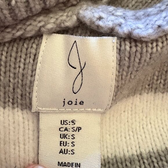 Joie Gray White Stripe Hoodie Sweater Women’s Small - Picture 5 of 7